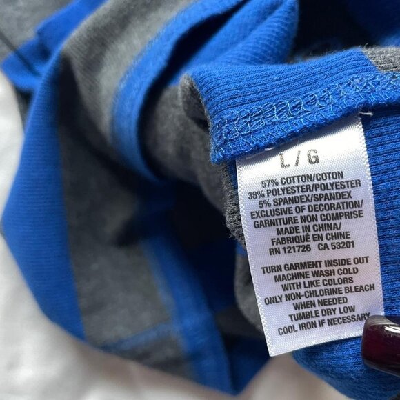 Aeropostale Blue and Grey Striped Long Sleeve Top - Picture 7 of 8